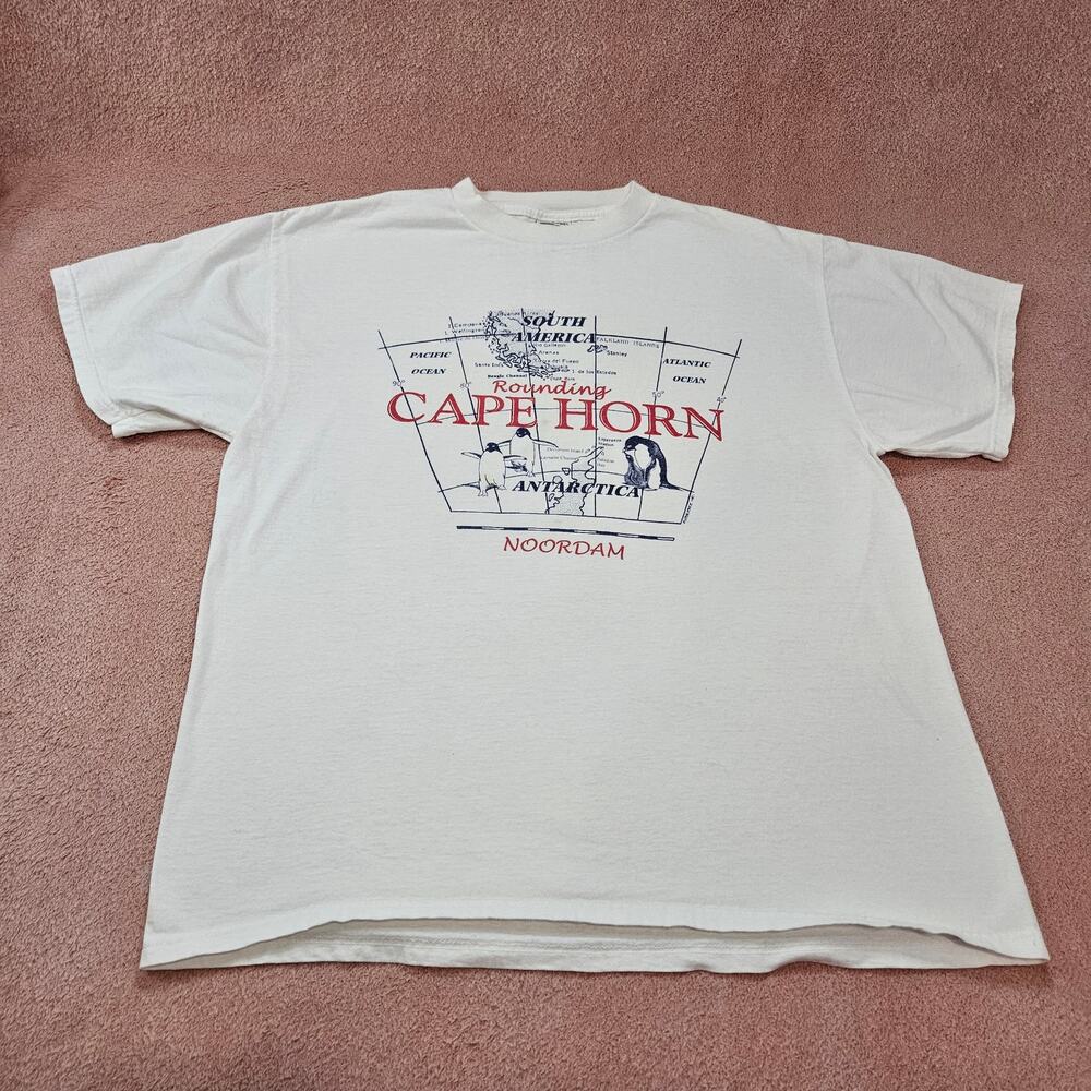 Delta Noordam Rounding Cape Horn T-Shirt White Graphic Size Large